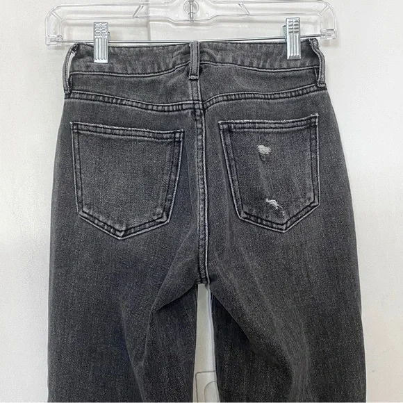 PACSUN heavily distressed mom jeans straight leg medium wash black 22 (not plus) - Picture 4 of 8